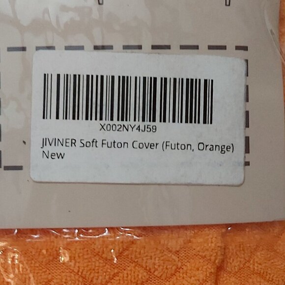 JIVINER Orange Soft Futon Cover - Stretchy 85% Polyester, 15% Spandex, Easy Care - Picture 3 of 3